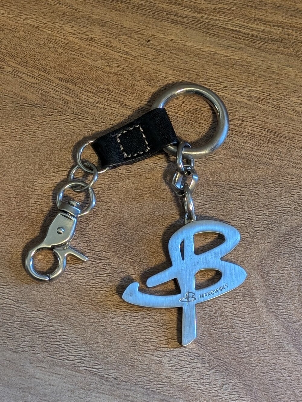B. Makowsky silver-tone bag charm keychain FOB